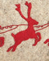 Handmade Christmas Pillow in Hand Felted Wool - Red Reindeer on Gray - 12"x24" - ARCADIA HOME